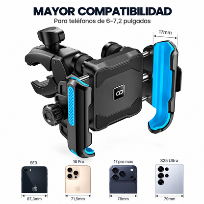 Anclariders – Soporte Móvil Antivibración con Funda y Anclaje Rápido